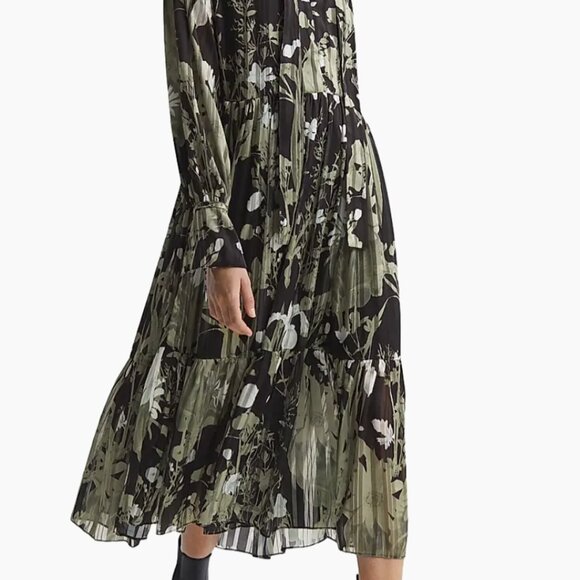 Reiss Women's Lottie Belted Floral Midi-Dress - Picture 1 of 4